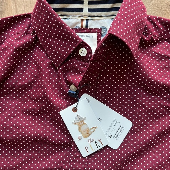 Cactus Boys Button Down Spot Shirt 2T New With Tags - Picture 4 of 4